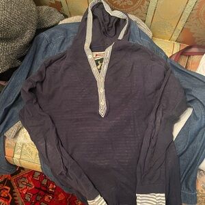 Scotch & Soda Deep Blue Pullover with Striped Trim